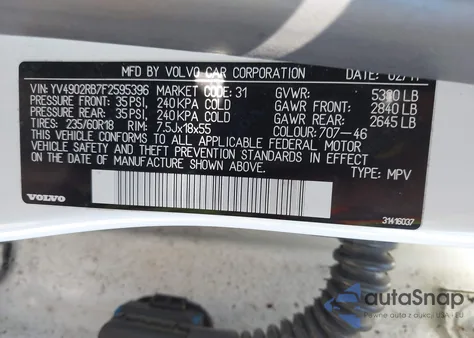 2015 Volvo Xc60 T6 из США, поврежденный, VIN YV4902RB7F2595396